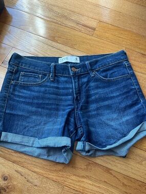 Abercrombie & Fitch Low Rise Denim Shorts - Indigo Blue